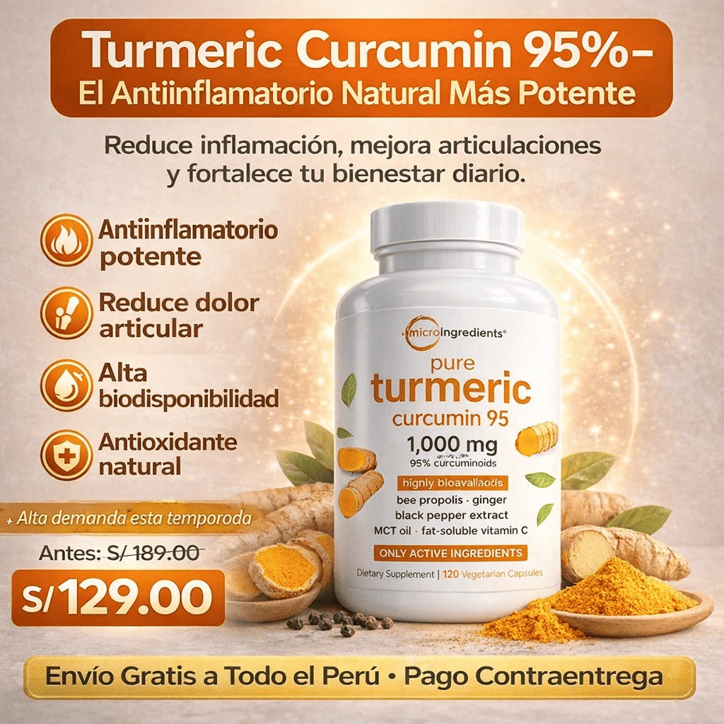Turmeric Curcumin 95% 🌿Alivio natural para la inflamación y el dolor 💪