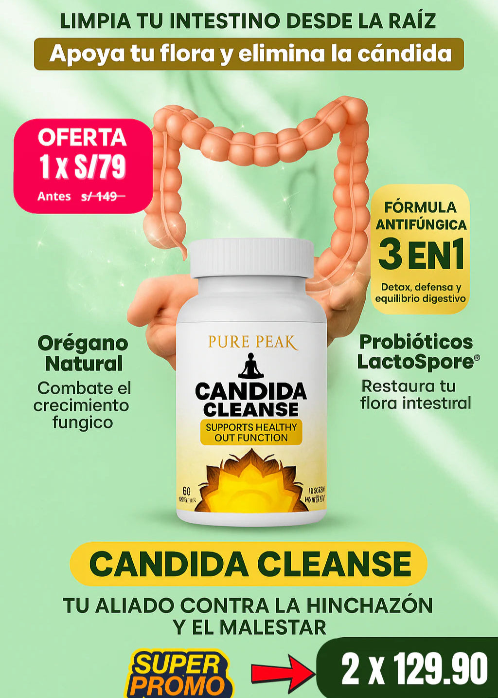 Candida Cleanse – Detox Natural para Eliminar Hongos, Hinchazón y Fatiga