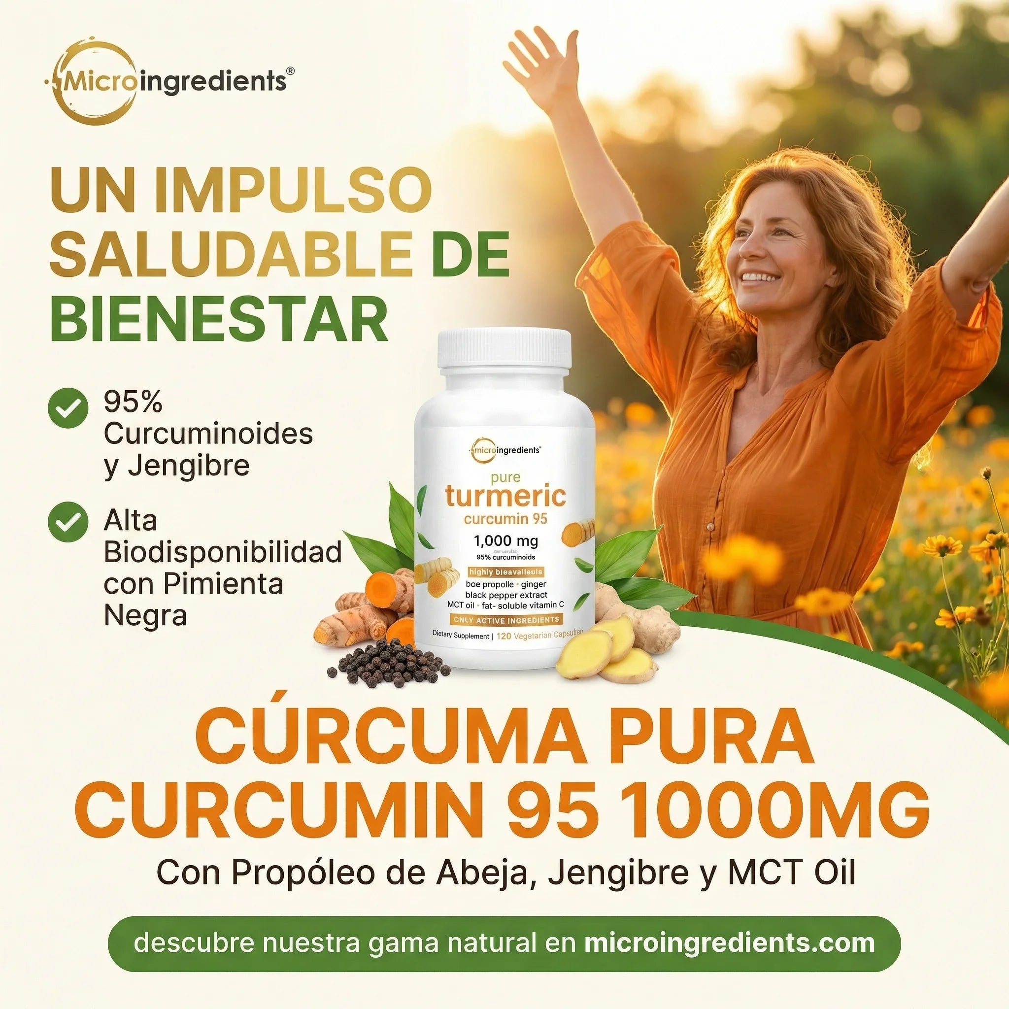 Turmeric Curcumin 95% 🌿Alivio natural para la inflamación y el dolor 💪